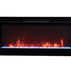 36 in. Wall Mount and Recessed Electric Fireplace