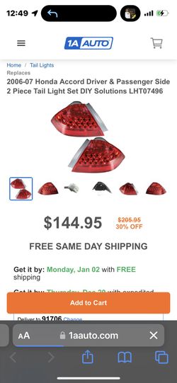 Honda Accord Taillights 2006 2007