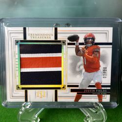 2023 Justin Fields National Treasures/Tremendous Treasures /10 Gold TRE-JFS Bears