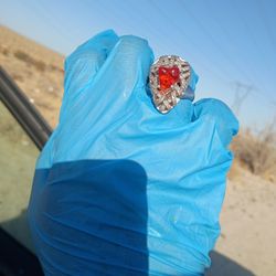 Bright orange diamond cocktail ring
