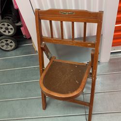 Antique Child Size Folding Wooden Chair