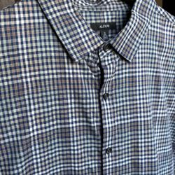 Short Sleeved Plaid Shirt By Alfani Size Extra Large
