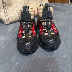Burberry Shoes, black/red, size 7 women’s