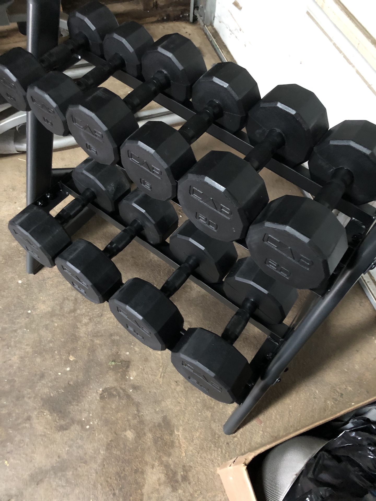 Set of Cap 200 lb Dumbbell Set With Rack