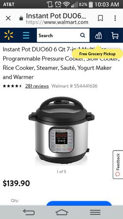 Instant Pot 6 Qt 7-in-1 Multi-Use Programmable Pressure Cooker, Slow Cooker, Rice Cooker, Steamer, Sauté, Yogurt Maker and Warmer, New never used.