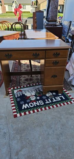 Beautiful Solid Wood Vintage Desk And Chair