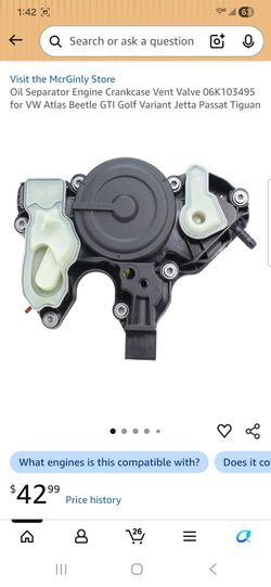 Oil Separator Engine Crankcase Vent Valve 06K103495 for VW Atlas Beetle GTI Golf Variant Jetta Passat Tiguan

Please check the item before you take it