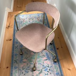 West Elm Lenox Swivel Office Chair Mauve Velvet