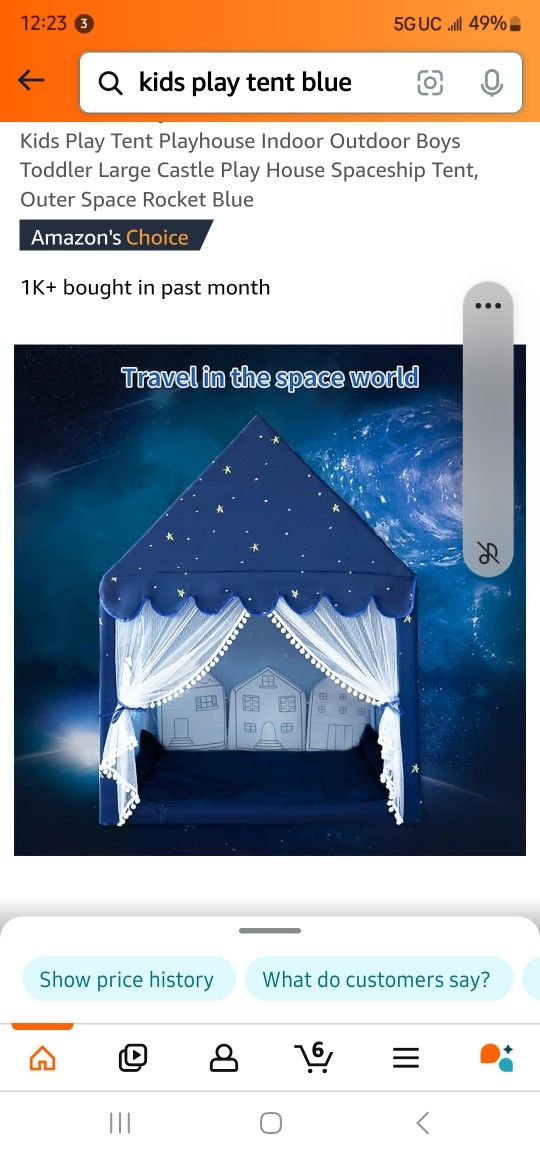 Kids Play Tent Outer Space