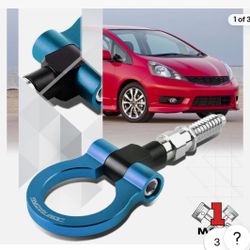 7"M18X2.5 Thread Light Blue Tow Hook Front Anodized Aluminum for 09-13 Honda Fit