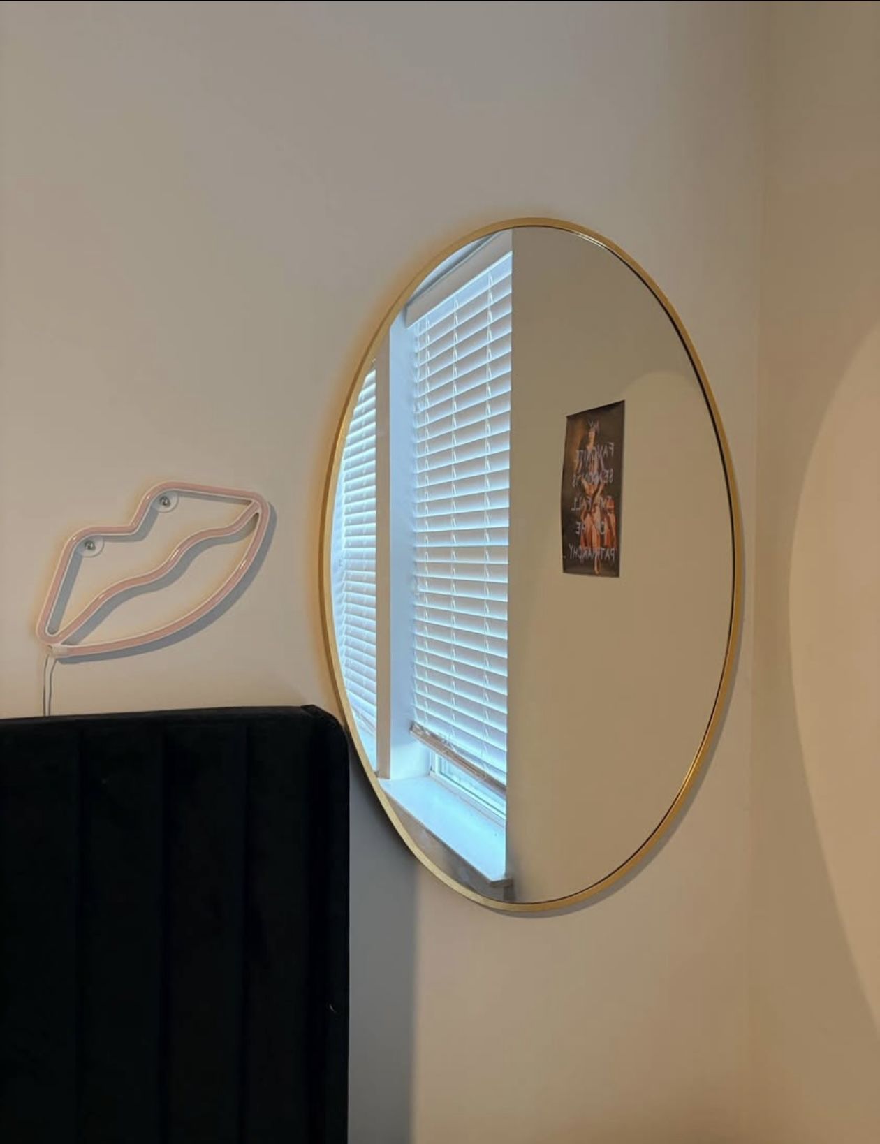 Oval Shaped Gold Framed Mirrors (2)