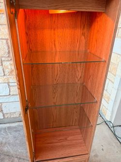 Lighted Display Cabinet with Glass Shelves