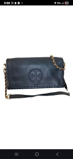 TORY BURCH BLACK LEATHER SHOULDER PURSE