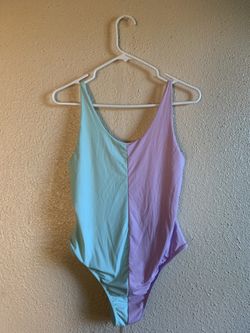 Two Color Retro One Piece Swimsuit