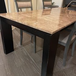 Granite Dining Table And Cabinet 