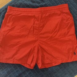 Red Polo Swim Trunks 
