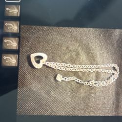 Swarovski Rhodium Plated stainless Steel Heart Necklace. $35.00