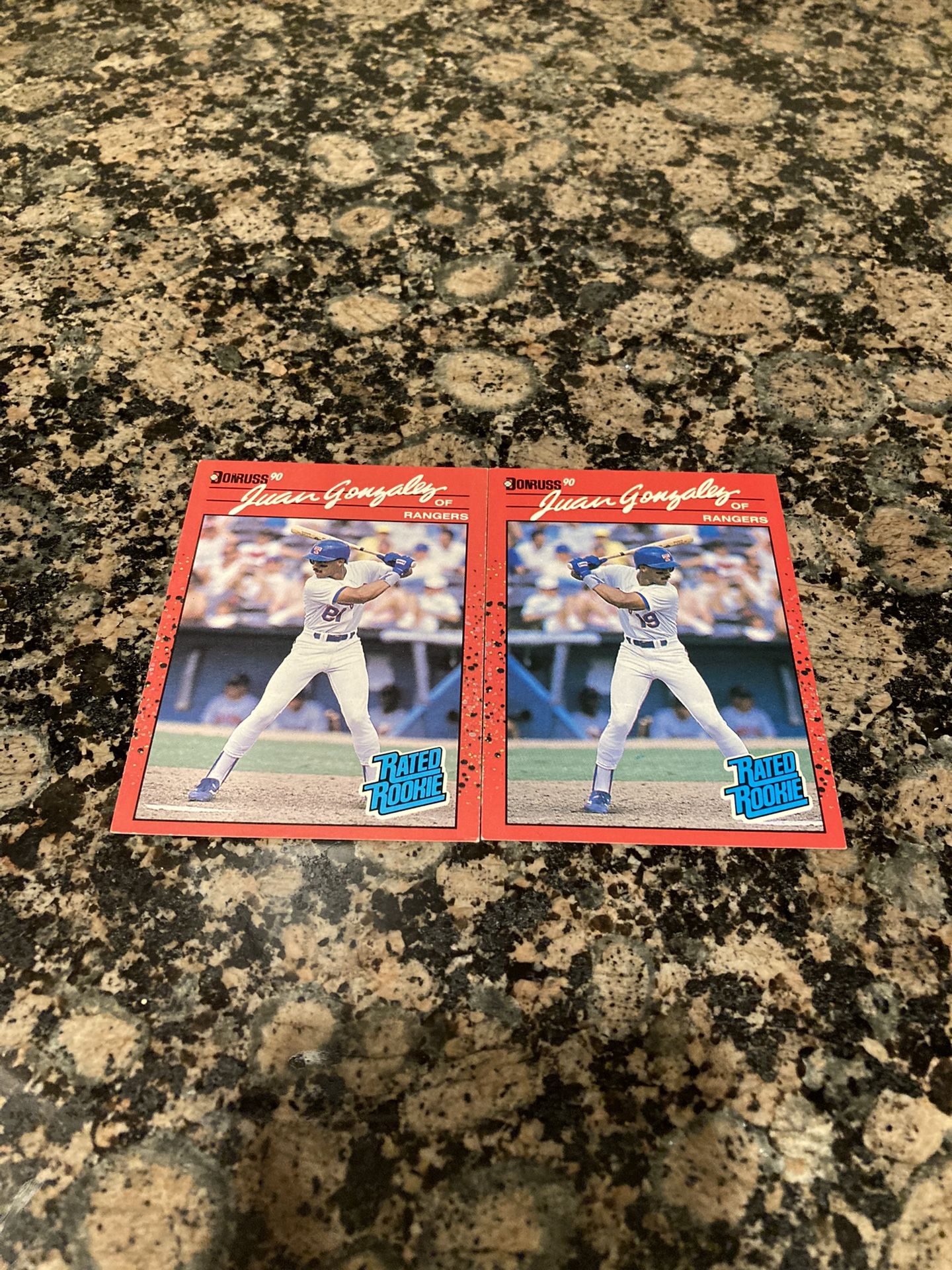Juan Gonzalez 1990 Donruss Rookie & Error Cards