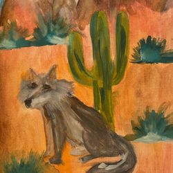 Mexican Wolf Watercolor Birthday Card