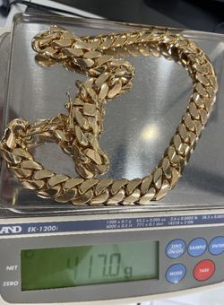 10K Gold Cuban Link Chain 24” — 417.0g