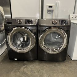 SAMSUNG LIKE NEW XL CAPACITY WASHER DRYER ELECTRIC STEAM SET 