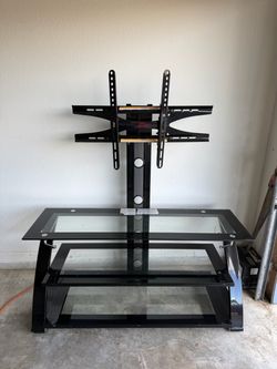 3-Tier Glass TV Stand with Mount