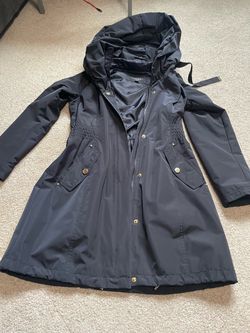 Laundry by Shelli Segal Navy Hooded Rain Jacket