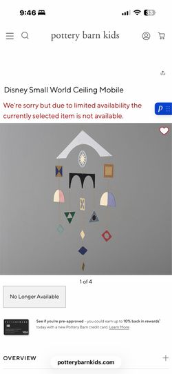 Pottery Barn Kids Disney “It’s a Small World” Limited Edition Nursery Mobile – Discontinued