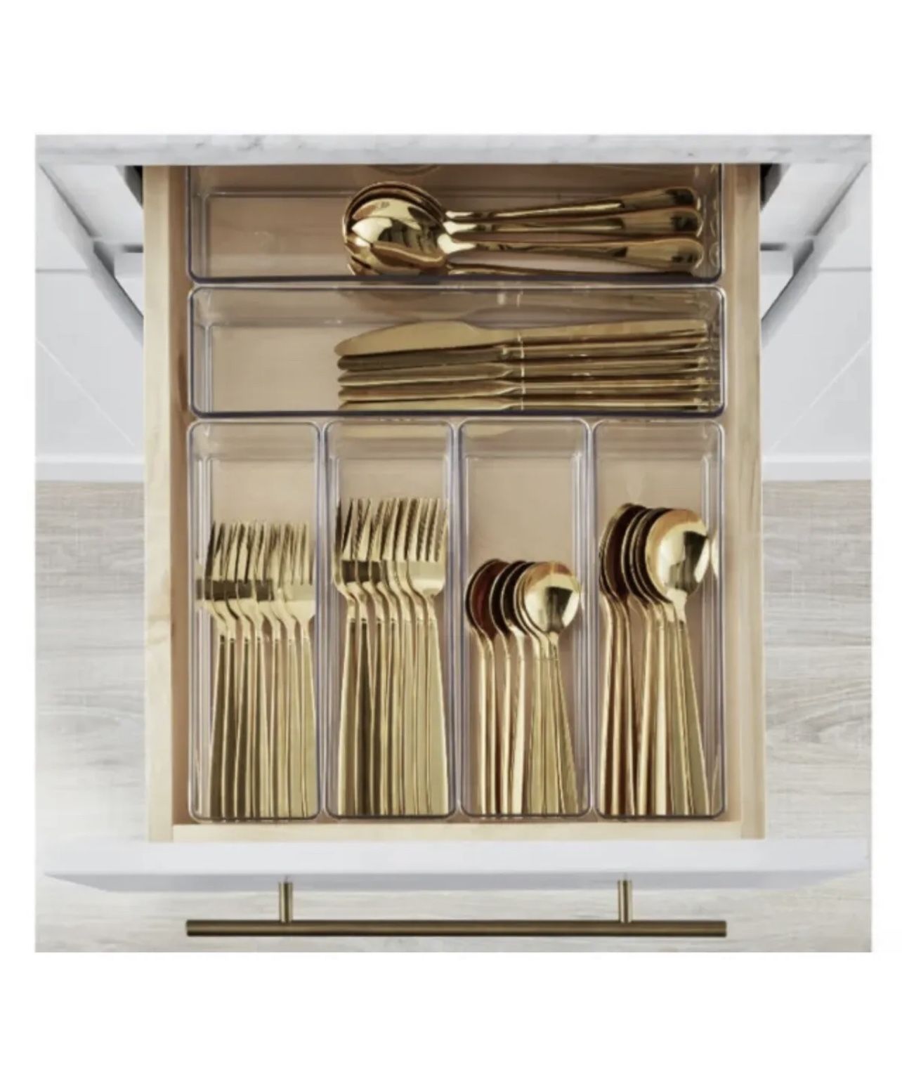 The Home Edit 6 Piece Kitchen Drawer Edit, Clear Plastic Storage System