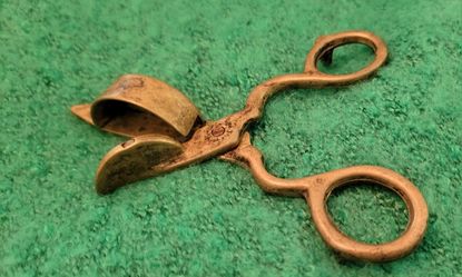 Vintage Solid Brass Wick Scissors & Candle Extinguisher