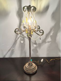 Vintage Crystal Beaded Accent Lamp