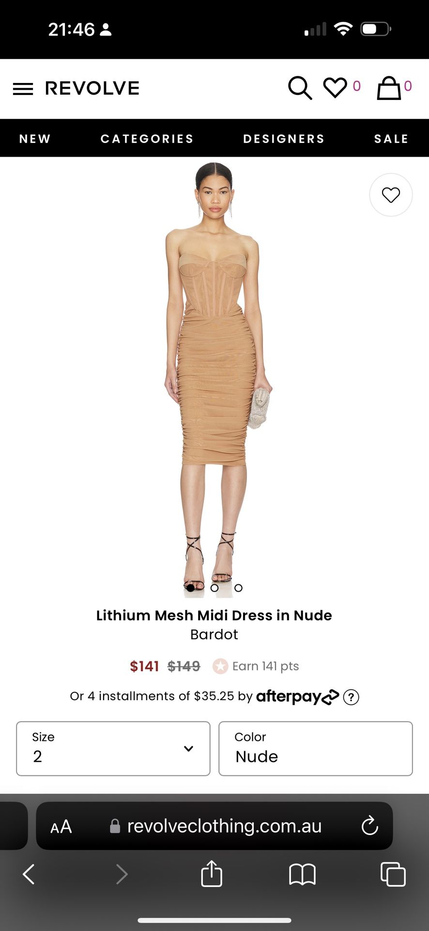 BARDOT MIDI WEDDING GUEST DRESS-SM
