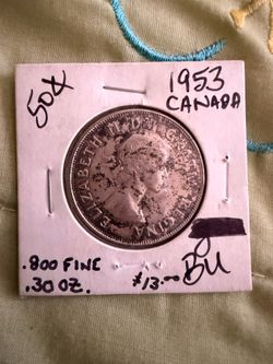 Canada 50 cents Km  .3 oz of silver