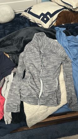 Gray Space-Dye Zip-Up Athletic Jacket