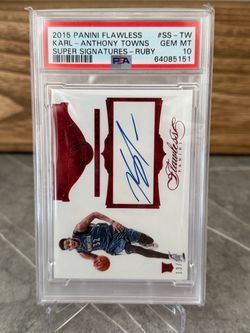 2015 Panini Flawless Karl-Anthony Towns Auto Ruby /15 PSA 10