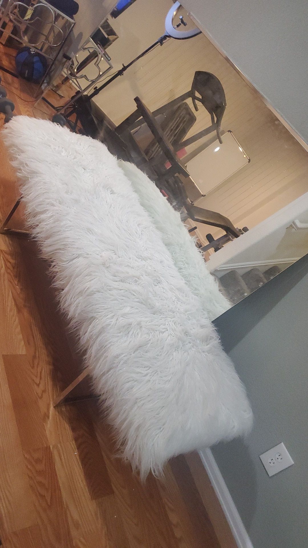 White furry bench -give me your best offer
