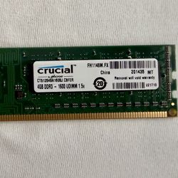 Crucial 4GB DDR3-1600MHz (CT51264BA160BJ.C8FER) 240-pin DIMM - Desktop Memory