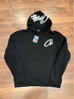 Corteiz Satin C-Star Appliqué Hoodie - Black (Size XL)