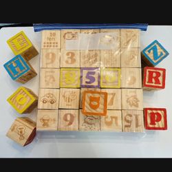 Wooden Blocks, Children's ABC, 123,3+