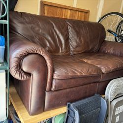 Leather loveseat