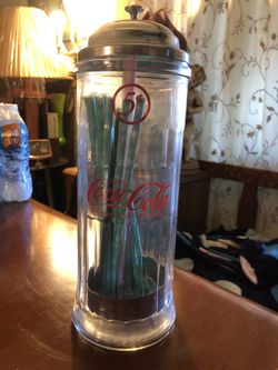 Vintage Coca Cola Straw Dispenser