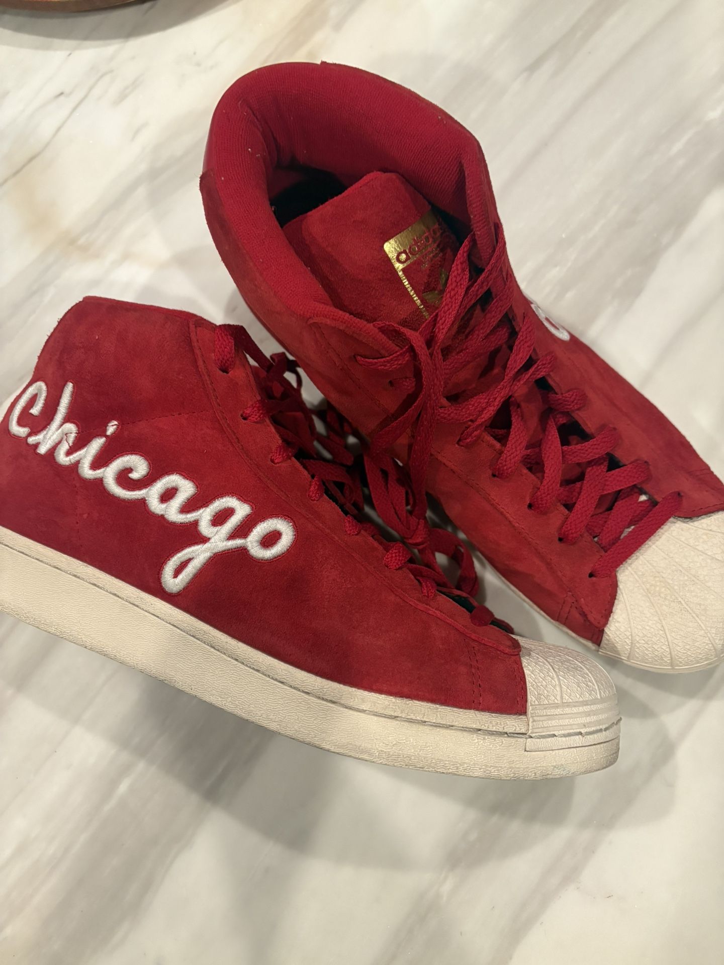 2019 Adidas Pro Model Chicago Power Red Cloud White Gold Foil FV4485 Men Us10