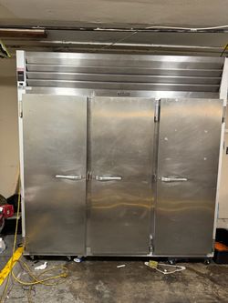 Traulsen three-door reach-in stainless steel refrigerator
