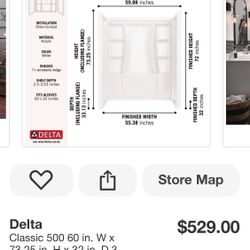 BRAND NEW IN BOX SHOWER 🚿 🧼 WALL SELLING JUST THE SHOWER 🚿 WALL NEW IN BOX