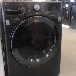 27 in. 4.5 cu. ft. Black Steel Ultra Large Capacity Electric All-in-One Washer Dryer Combo