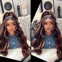Human Hair Blended Lace Front Wig 