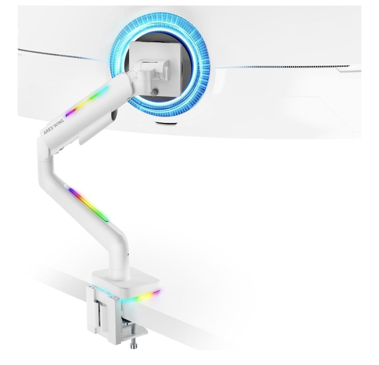 Monitor Desk Mount with RGB for 49" Samsung Odyssey G9 and LG Heavy Duty Monitor, Ultrawide Monitor Mount Support up to 44lbs, Adjustable Gas Spring C