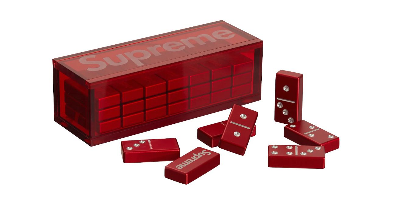Supreme Aluminum Dominoes Set - Red