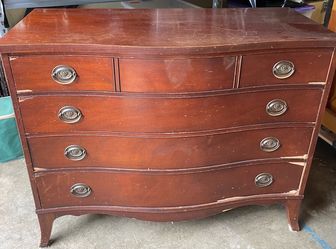 Antique Mahogany Bow Front Dresser