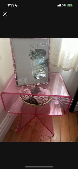Pink Acrylic Table For Bedroom